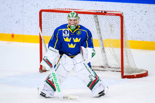 Goaltender Milo Tjärnlund of Sweden