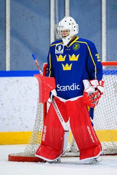 Goaltender Kevin Törnblom of Sweden