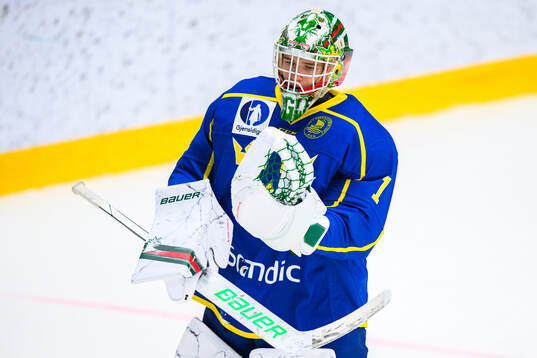 Goaltender Milo Tjärnlund of Sweden