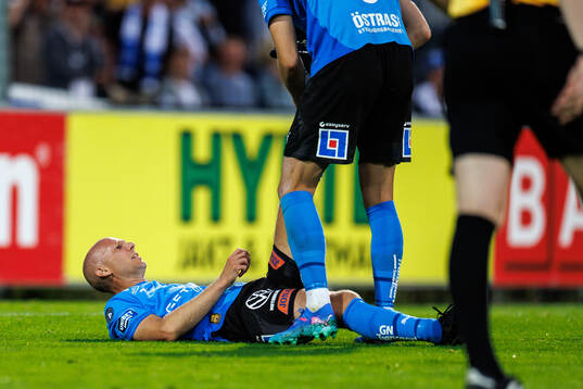 Halmstads Andreas Johansson har kramp