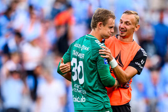 Sirius målvakt Jakob Tånnander och Jakob Voelkerling