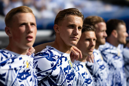 IFK Göteborgs Linus Carlstrand innan fotbollsmatchen i