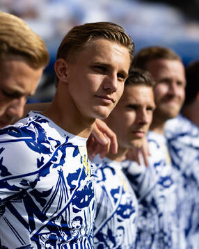 IFK Göteborgs Linus Carlstrand innan fotbollsmatchen i