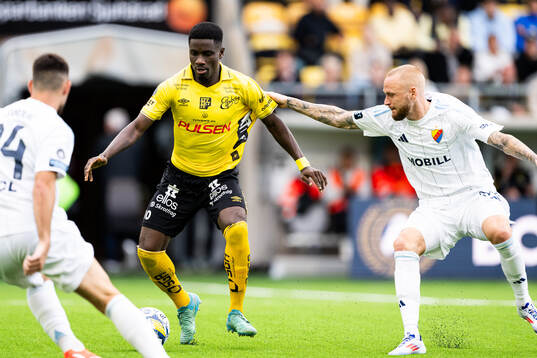 Elfsborgs Michael Baidoo och Djurgårdens Adam Ståhl