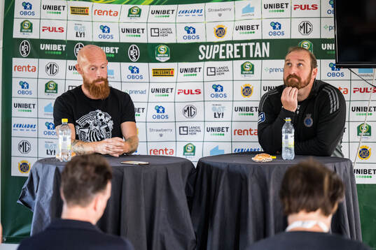 Landskronas tränare Max Mölder och Gefles huvudtränare