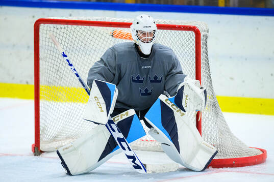 Goaltender Hugo Servergårdh of Sweden
