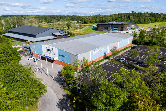 Drone view of Bahcohallen and Strandbrohallen