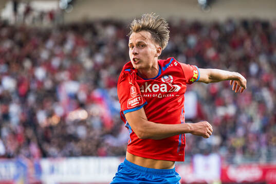 Helsingborgs Lukas Kjellnäs jublar