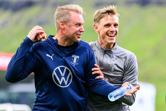 Physiotherapist Jesper Robertsson and Søren Rieks of