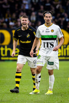 AIKs Mads Døhr Thychosen och GAISs William Milovanovic