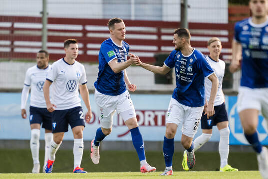 Alexander Berntsson of Klaksvik celebrates