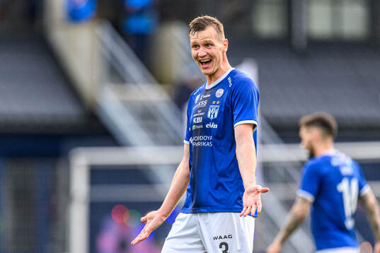 Alexander Berntsson of Klaksvik reacts