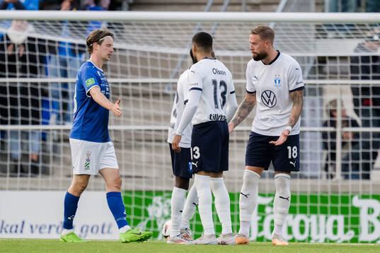 Taha Abdi Ali and Pontus Jansson of Malmö FF look dejected