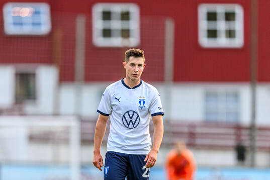 Lasse Berg Johnsen of Malmö FF looks dejected