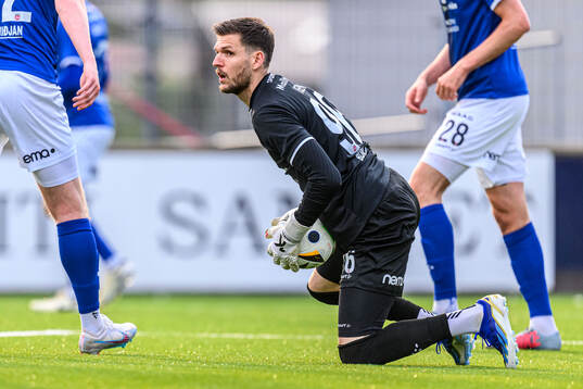 Goalkeeper Mark Fabricius Jensen of Klaksvik