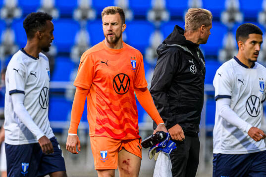 Goalkeeper Ricardo Friedrich of Malmö FF looks dejected