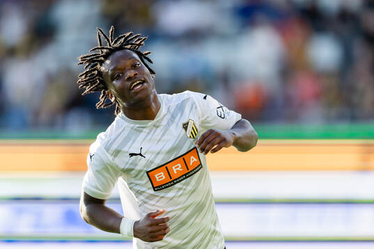 Jeremy Agbonifo of Häcken celebrates the 2-1 goal