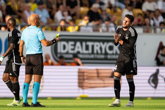 Alesio Mija of Sheriff Tiraspol receive a yellow card