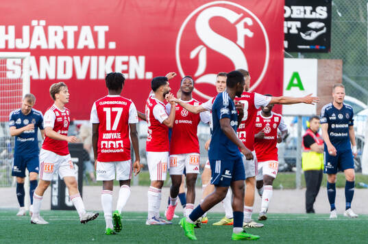 Sandvikens spelare jublar