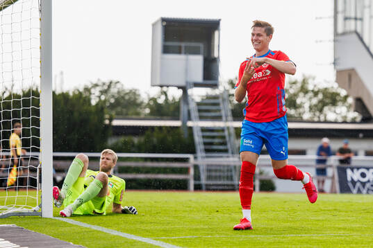Helsingborgs Taylor Silverholt jublar