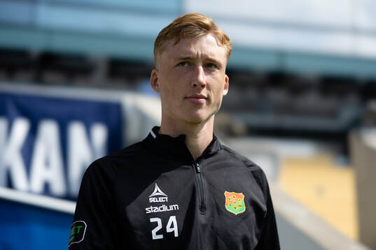 GAIS Filip Beckman innan fotbollsmatchen i Allsvenskan