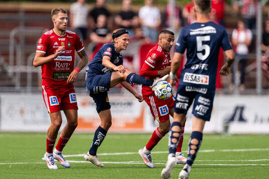 Skövde AIKs Stefan Ljubicic och Örgrytes Charlie Vindehall