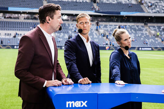 Max programledare Jonas Dahlquist, expert Pär Hansson och
