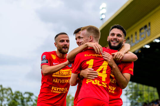 Landskronas Filip Sachpekidis, David Edvardsson och Edi