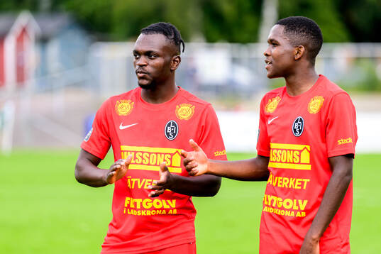 Landskronas Kofi Asare och Christian Stark