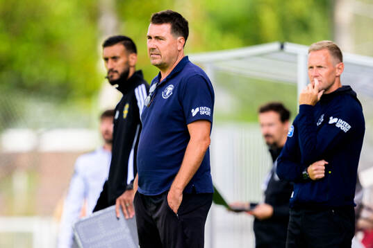 Trelleborgs tränare Stefan Jacobsson och assisterande