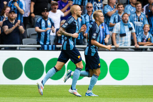 Djurgårdens Adam Ståhl jublar