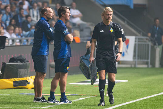 Djurgårdens tränare Kim Bergstrand och Thomas Lagerlöf