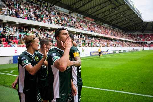 Hammarbys Jusef Erabi jublar