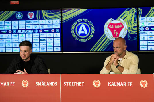 Hammarbys tränare Kim Hellberg och Kalmars tränare Stefan