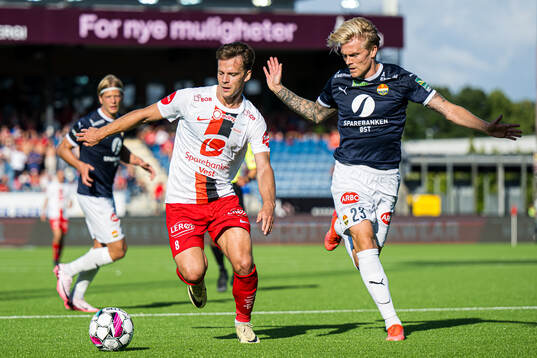 Felix Horn Myhre of Brann and Eirik Ulland Andersen of