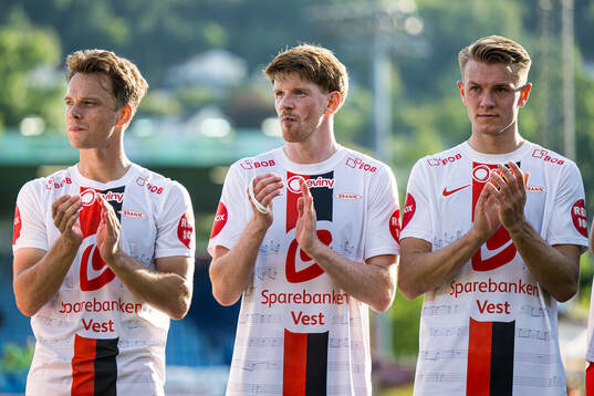 Felix Horn Myhre, Thore Pedersen and Emil Kornvig of Brann