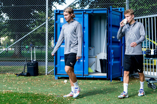 Sebastian Nanasi and Hugo Bolin of Malmö FF