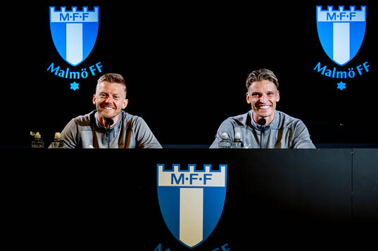 Anders Christiansen and Jens Stryger of Malmö FF
