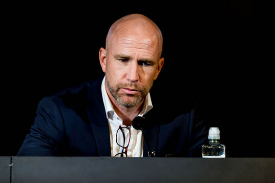 Head coach Henrik Rydström of Malmö FF looks dejected