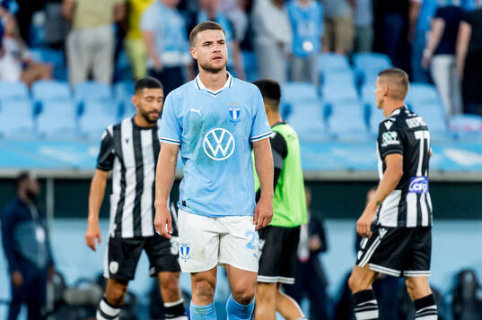 Gabriel Busanello of Malmö FF looks dejected