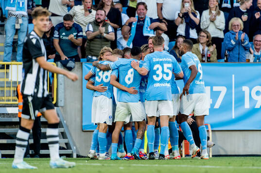 Sebastian Nanasi of Malmö FF celebrates