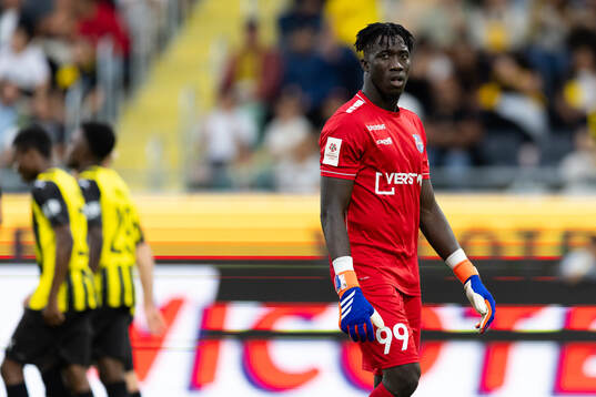 Goalkeeper Ebrima Jarju of Paide Linnameeskond looks