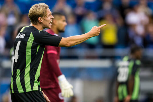 Jesper Daland of Cercle Brugge looks dejected