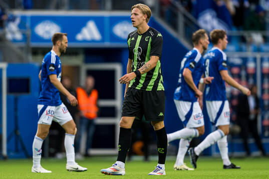 Jesper Daland of Cercle Brugge looks dejected