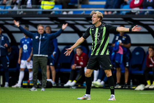 Jesper Daland of Cercle Brugge reacts