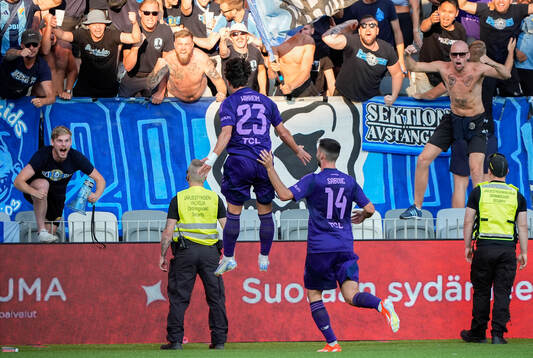 Gustav Wikheim of Djurgården celebrates