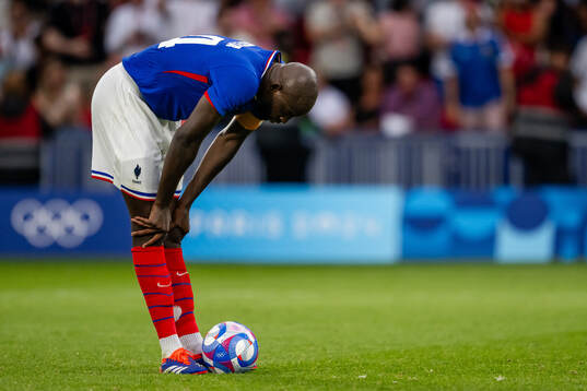 Jean-Philippe Mateta of France in the men’s football