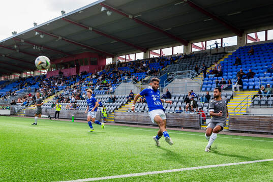 Sleipners Khaled Qasem med ett inlägg