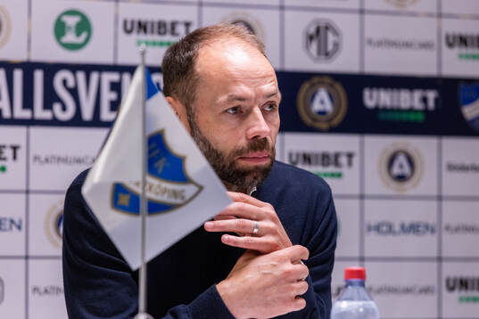 IFK Norrköpings tränare Andreas Alm på presskonferensen