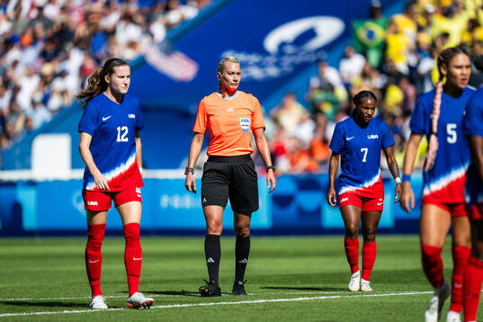 Referee Tess Olofsson in the women’s football final